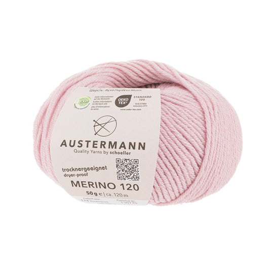 Austermann Merino 120 | Merinowolle 120m/50g | Farbe 174 - rosenquarz