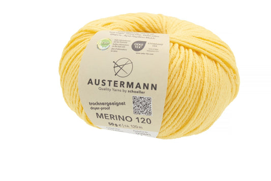 Austermann Merino 120 | Merinowolle 120m/50g | Farbe 113 - küken - Handarbeiten - 1