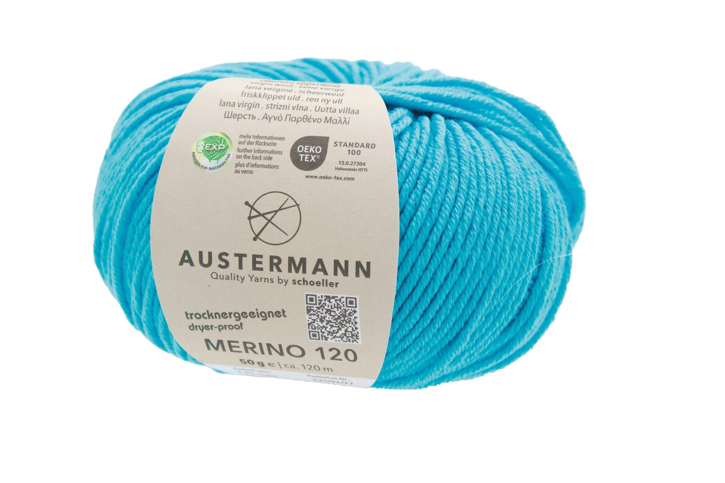 Austermann Merino 120 | Merinowolle 120m/50g | Farbe 135 - türkis - Handarbeiten - 1