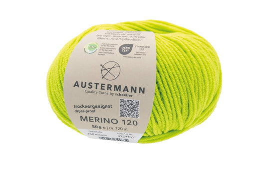 Austermann Merino 120 | Merinowolle 120m/50g | Farbe 158 - hellgrün - Handarbeiten - 1