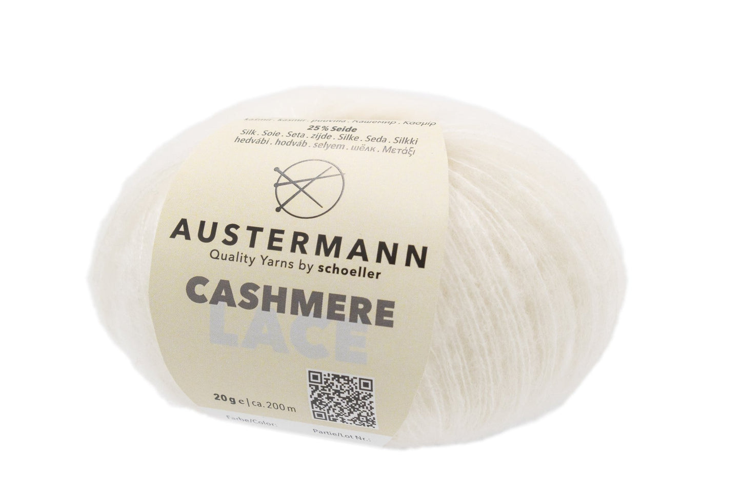 Cashmere Lace Garn | 200m/20g | Farbe: 1 - natur - cashmere - Handarbeiten - 1