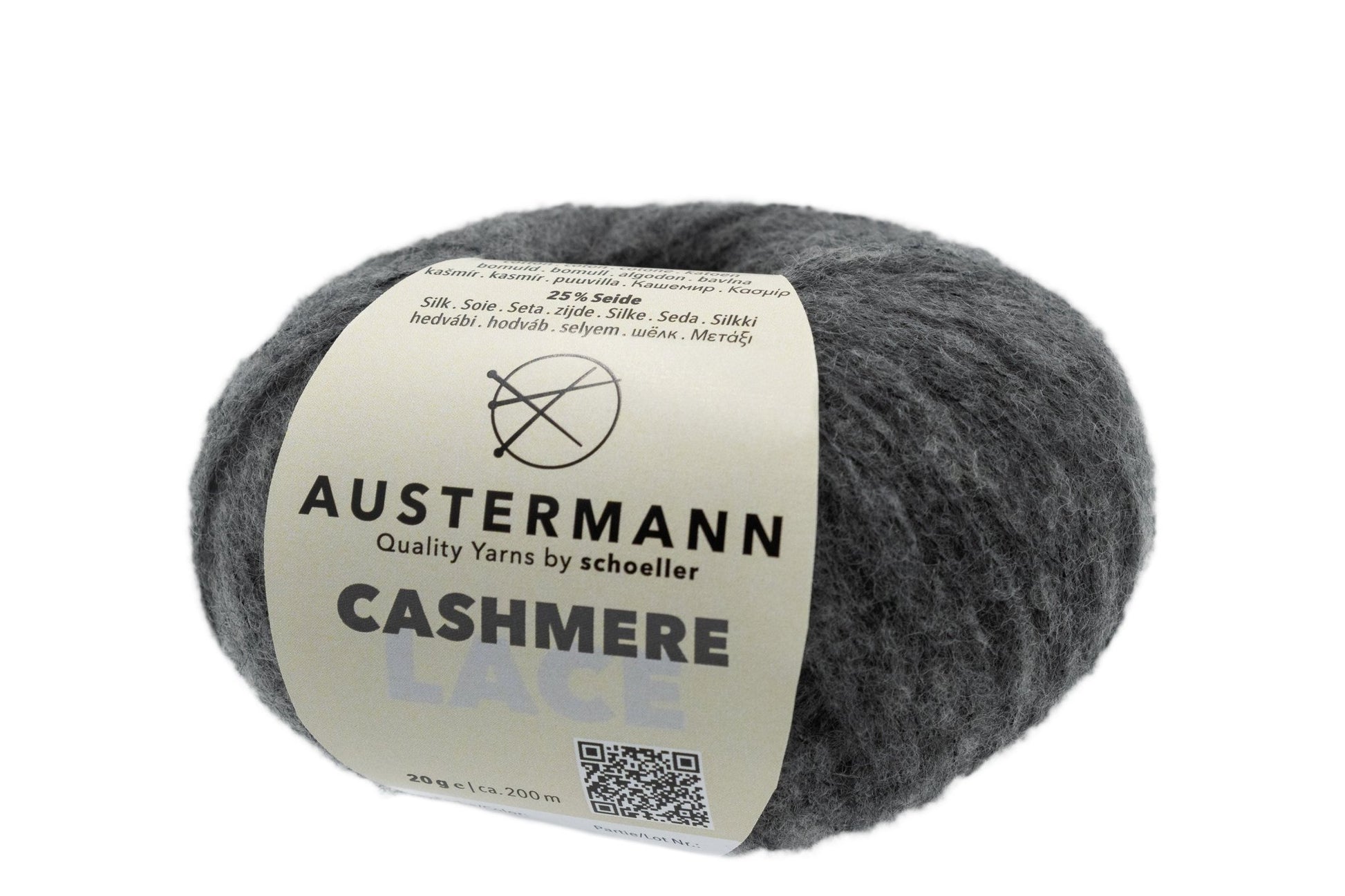 Cashmere Lace Garn | 200m/20g | Farbe: 12 - anthrazit - cashmere - Handarbeiten - 1