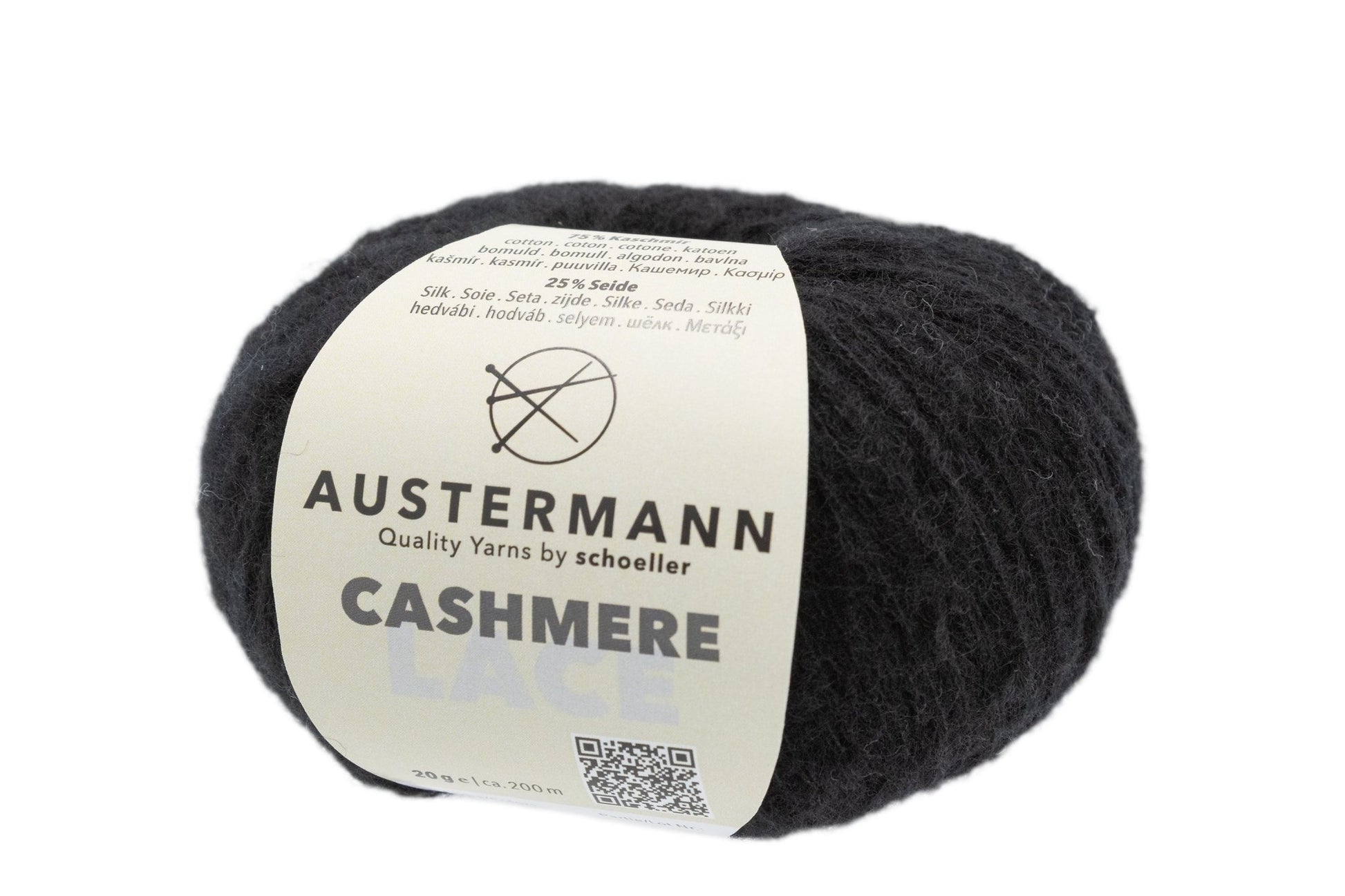 Cashmere Lace Garn | 200m/20g | Farbe: 13 - schwarz - cashmere - Handarbeiten - 1