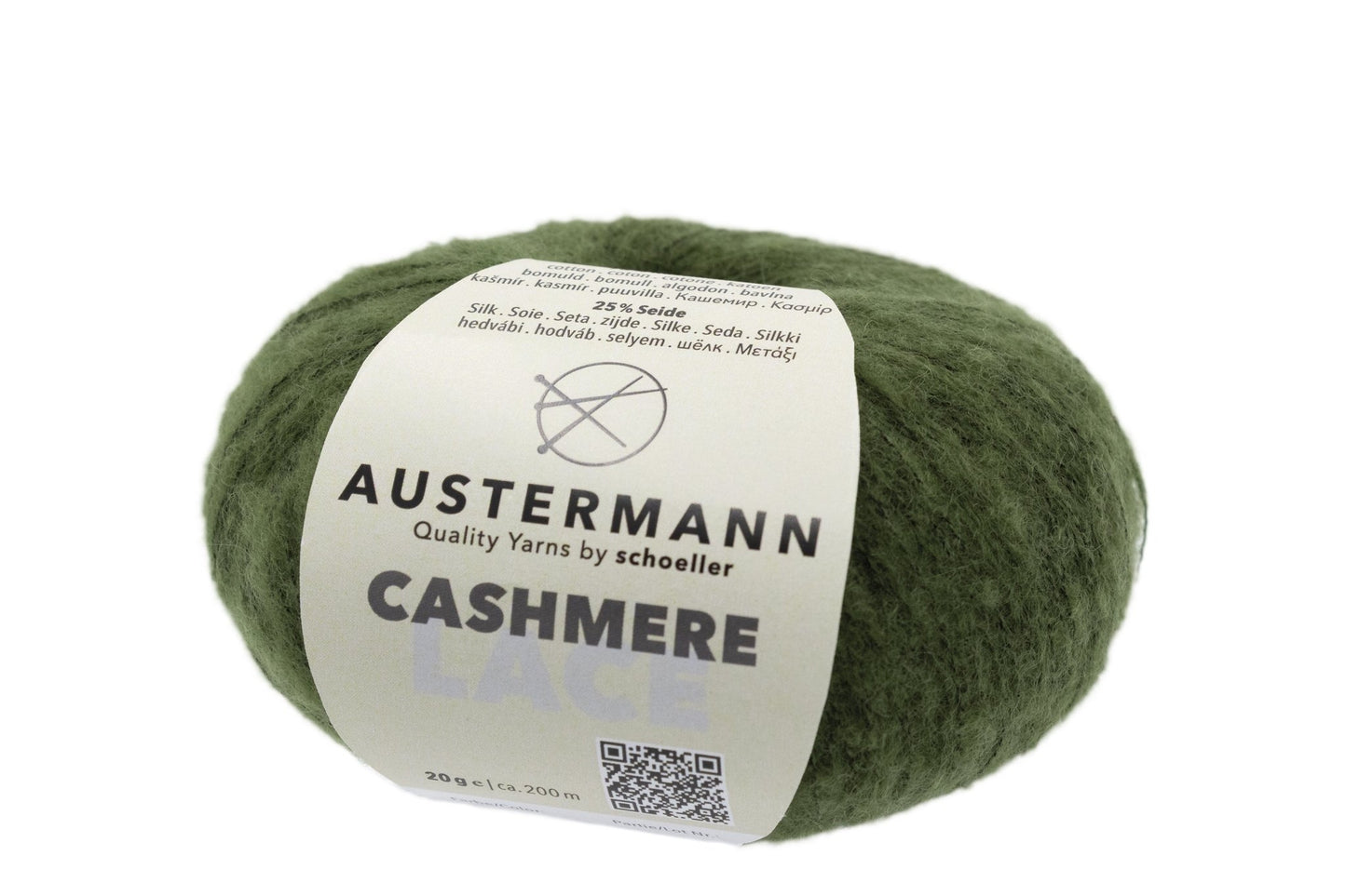 Cashmere Lace Garn | 200m/20g | Farbe: 9 - oliv - cashmere - Handarbeiten - 1
