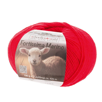 Fortissima 4 - fach Merino - Sockenwolle 100g | Farbe 03 - KIRSCH - Handarbeiten - 1
