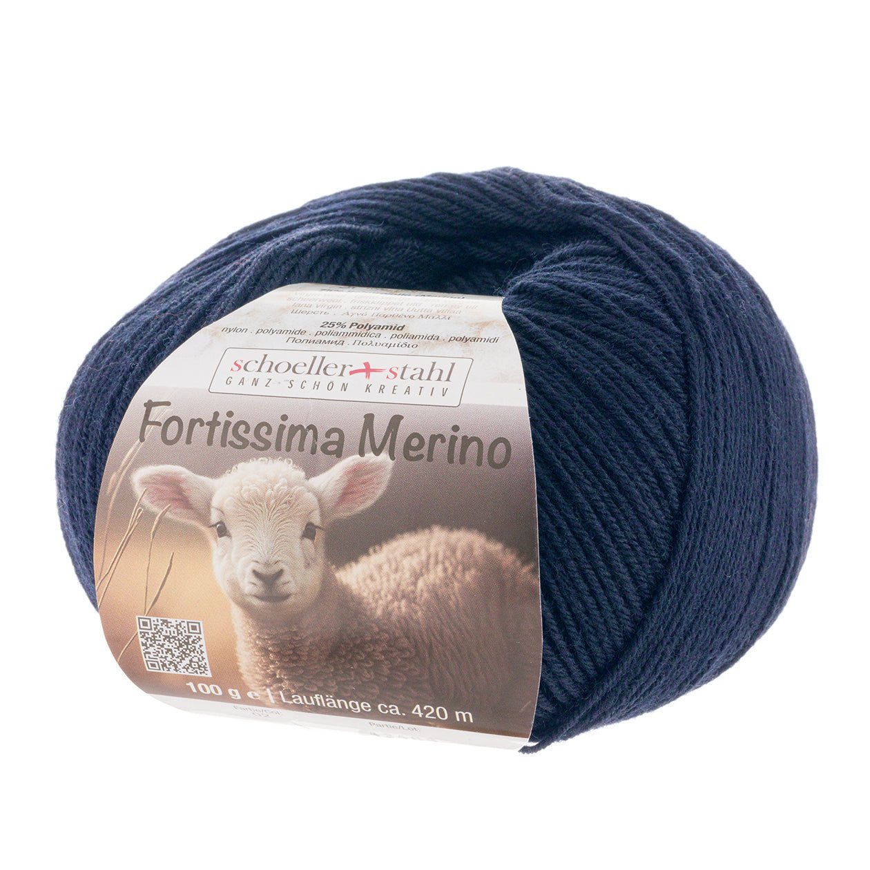 Fortissima 4 - fach Merino - Sockenwolle 100g | Farbe 04 - NACHTBLAU - Handarbeiten - 1
