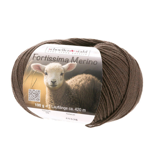 Fortissima 4 - fach Merino - Sockenwolle 100g | Farbe 09 - MOKKA - Handarbeiten - 1
