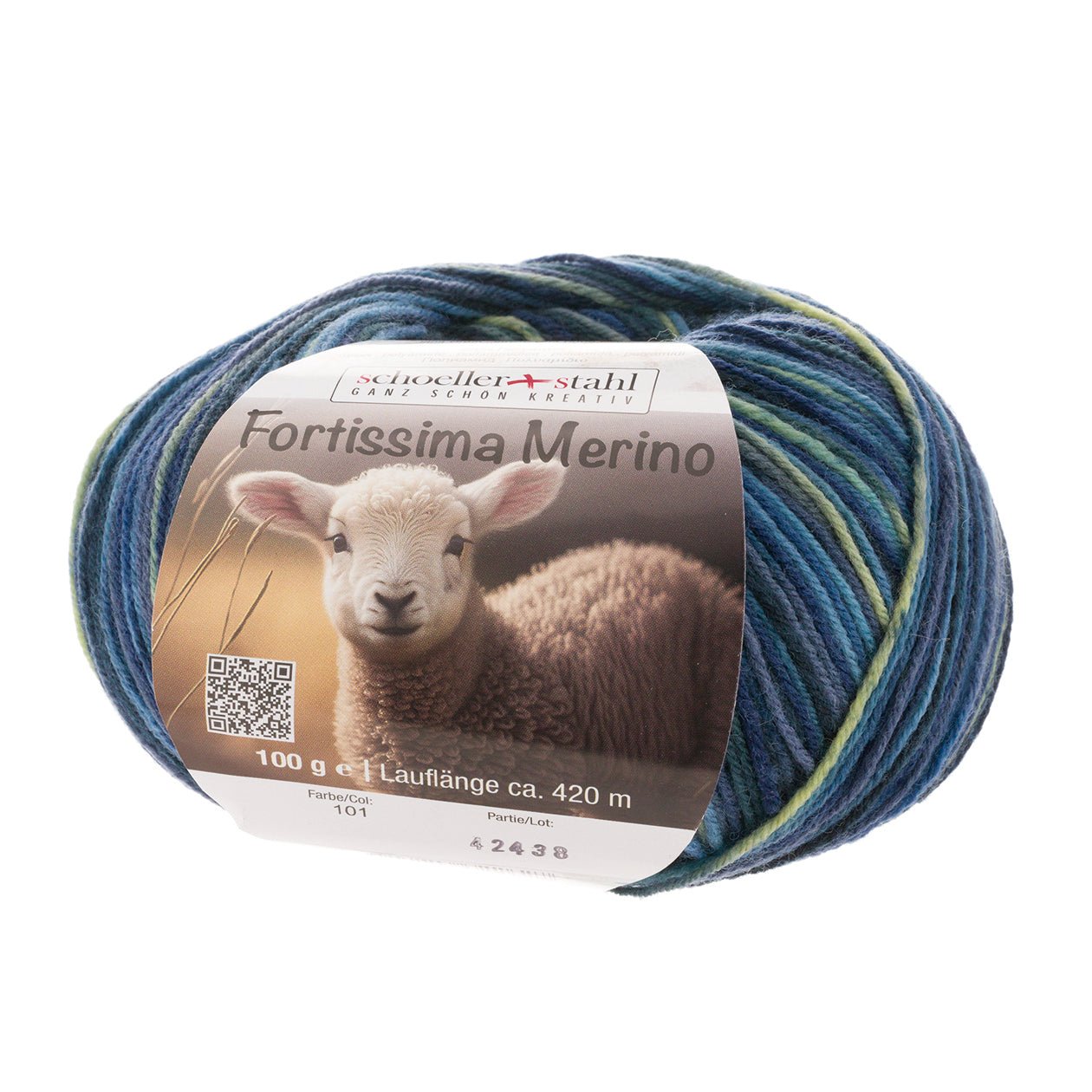 Fortissima 4 - fach Merino - Sockenwolle 100g | Farbe 101 - DENIM - Handarbeiten - 1