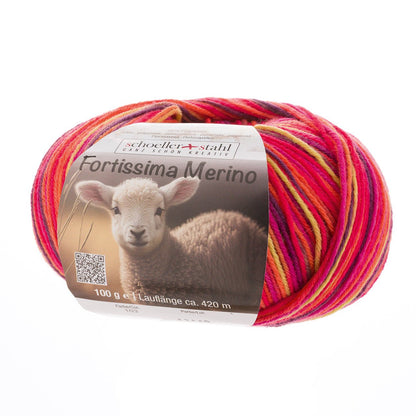 Fortissima 4 - fach Merino - Sockenwolle 100g | Farbe 103 - GLUT - Handarbeiten - 1