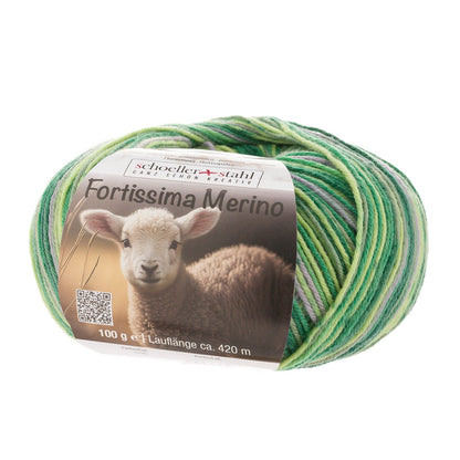 Fortissima 4 - fach Merino - Sockenwolle 100g | Farbe 106 - LAUB - Handarbeiten - 1