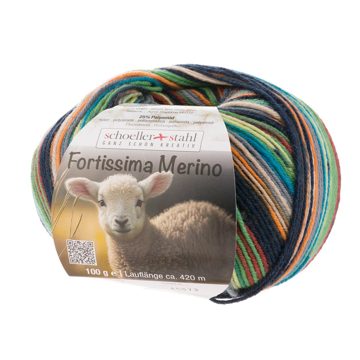 Fortissima 4 - fach Merino - Sockenwolle 100g | Farbe 109 - DSCHUNGEL - Handarbeiten - 1