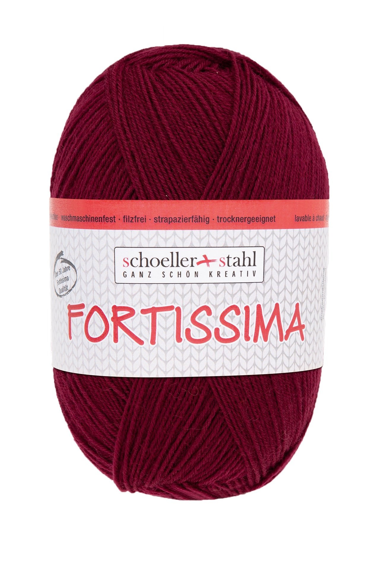 Fortissima 4 - fach Uni - Sockenwolle 100g | Farbe 2011 - RUBIN - Handarbeiten - 1