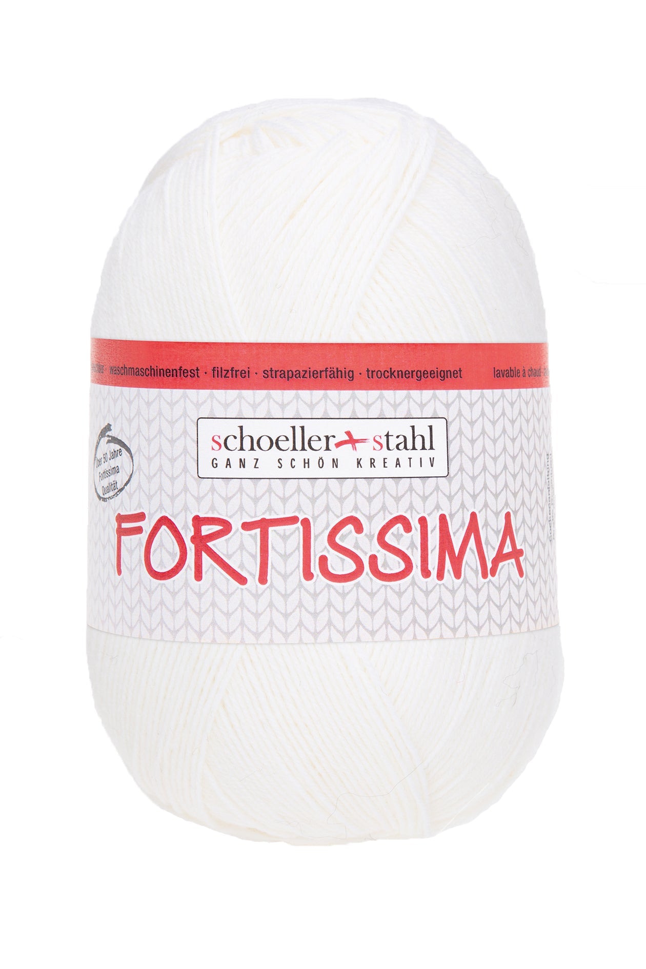 Fortissima 4 - fach Uni - Sockenwolle 100g | Farbe 2024 - WEISS - Handarbeiten - 1