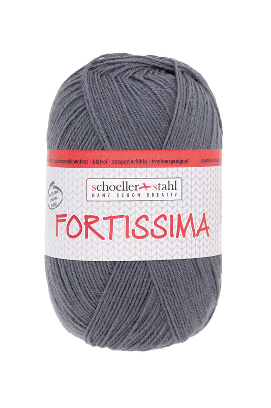 Fortissima 4 - fach Uni - Sockenwolle 100g | Farbe 2028 - MAUS - Handarbeiten - 1