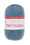 Fortissima 4 - fach Uni - Sockenwolle 100g | Farbe 2033 - JEANS - MELIERT - Handarbeiten - 1