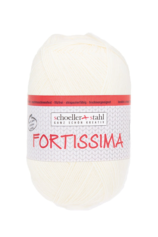 Fortissima 4 - fach Uni - Sockenwolle 100g | Farbe 2048 - NATUR - Handarbeiten - 1