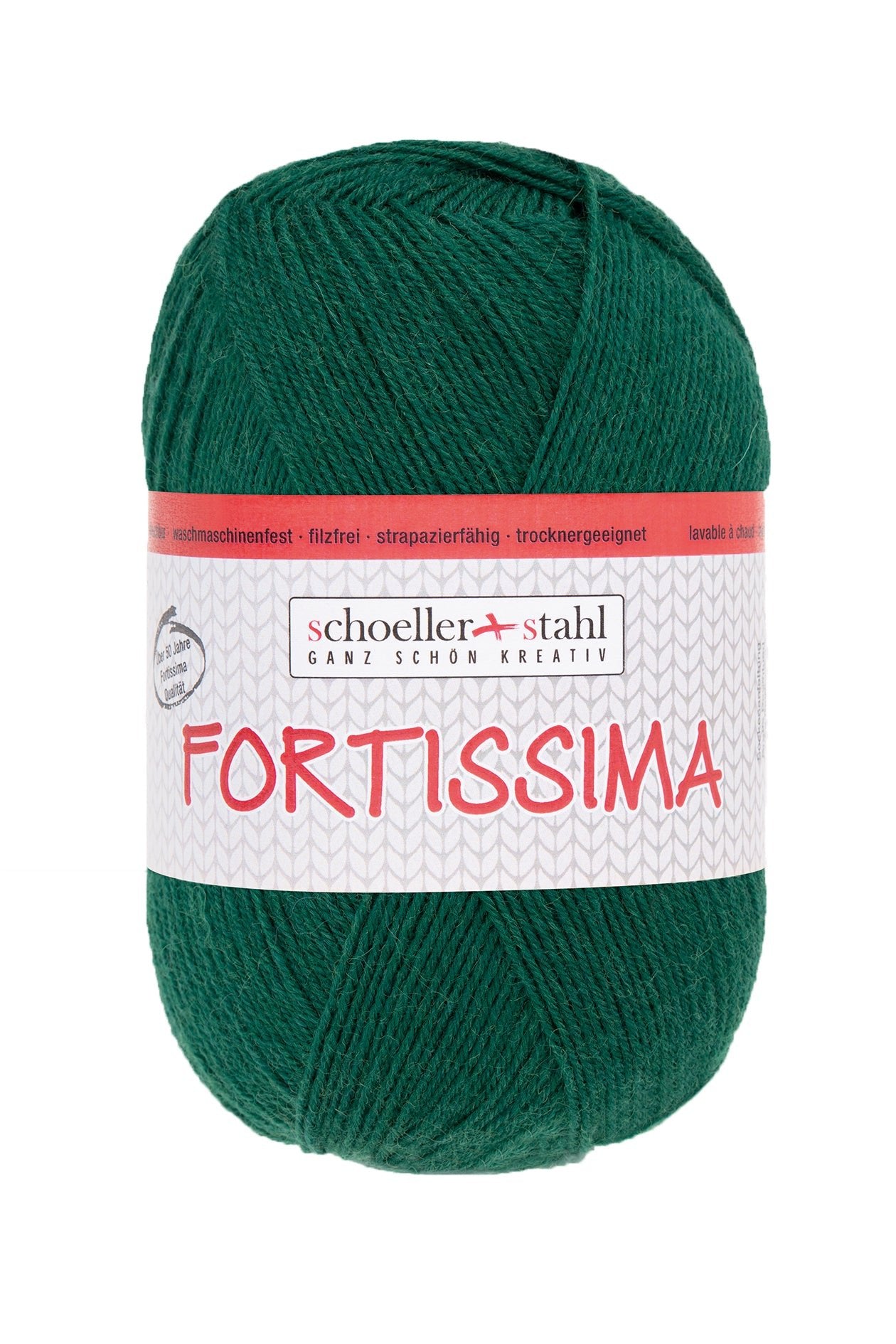Fortissima 4 - fach Uni - Sockenwolle 100g | Farbe 2092 - DUNKELGRUEN - Handarbeiten - 1