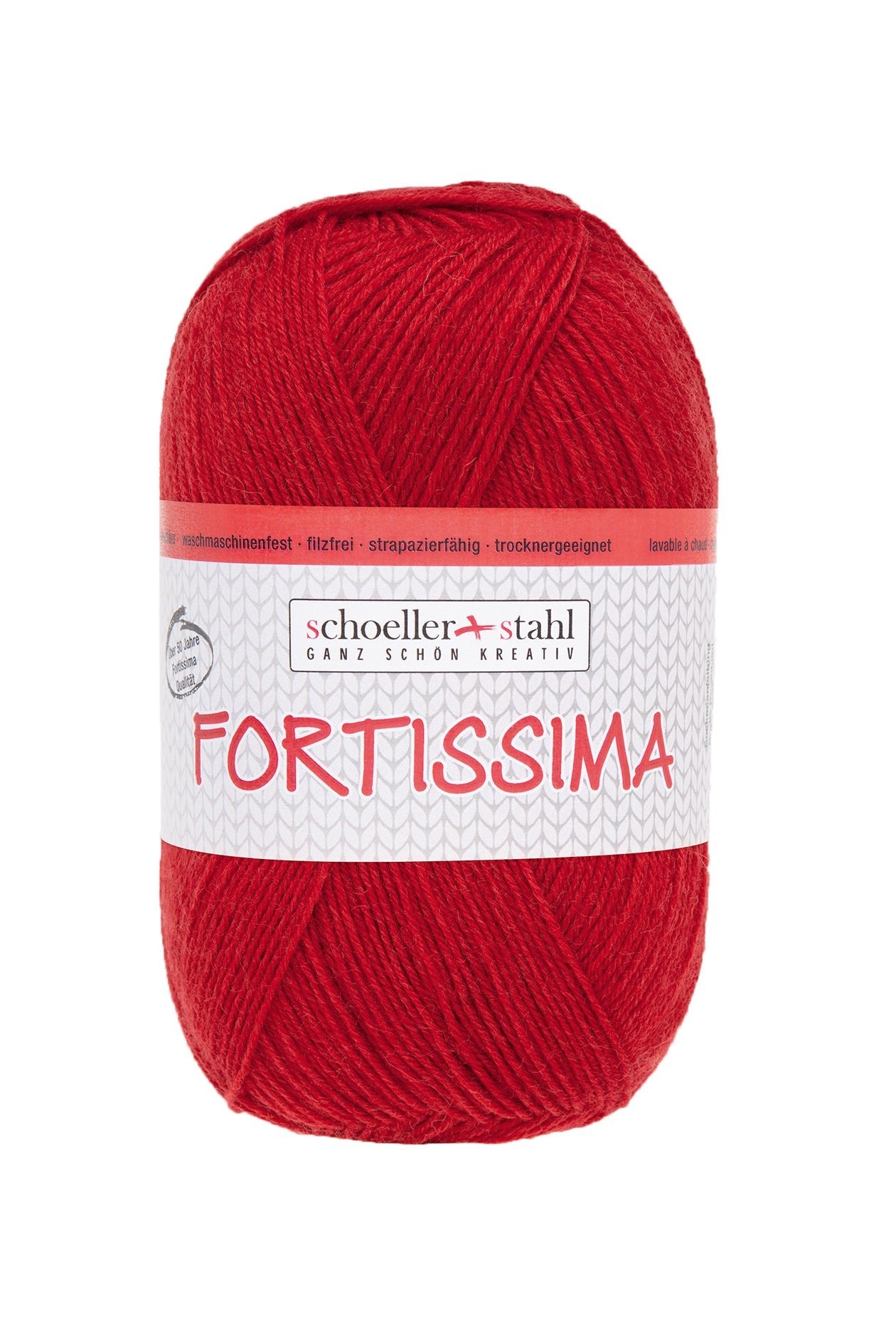 Fortissima 4 - fach Uni - Sockenwolle 100g | Farbe 2098 - ROT - Handarbeiten - 1