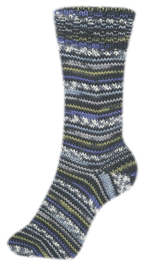 Fortissima 6 - fach bunte Sockenwolle 150g | Farbe 160 - BLAU - BUNT - Handarbeiten - 2