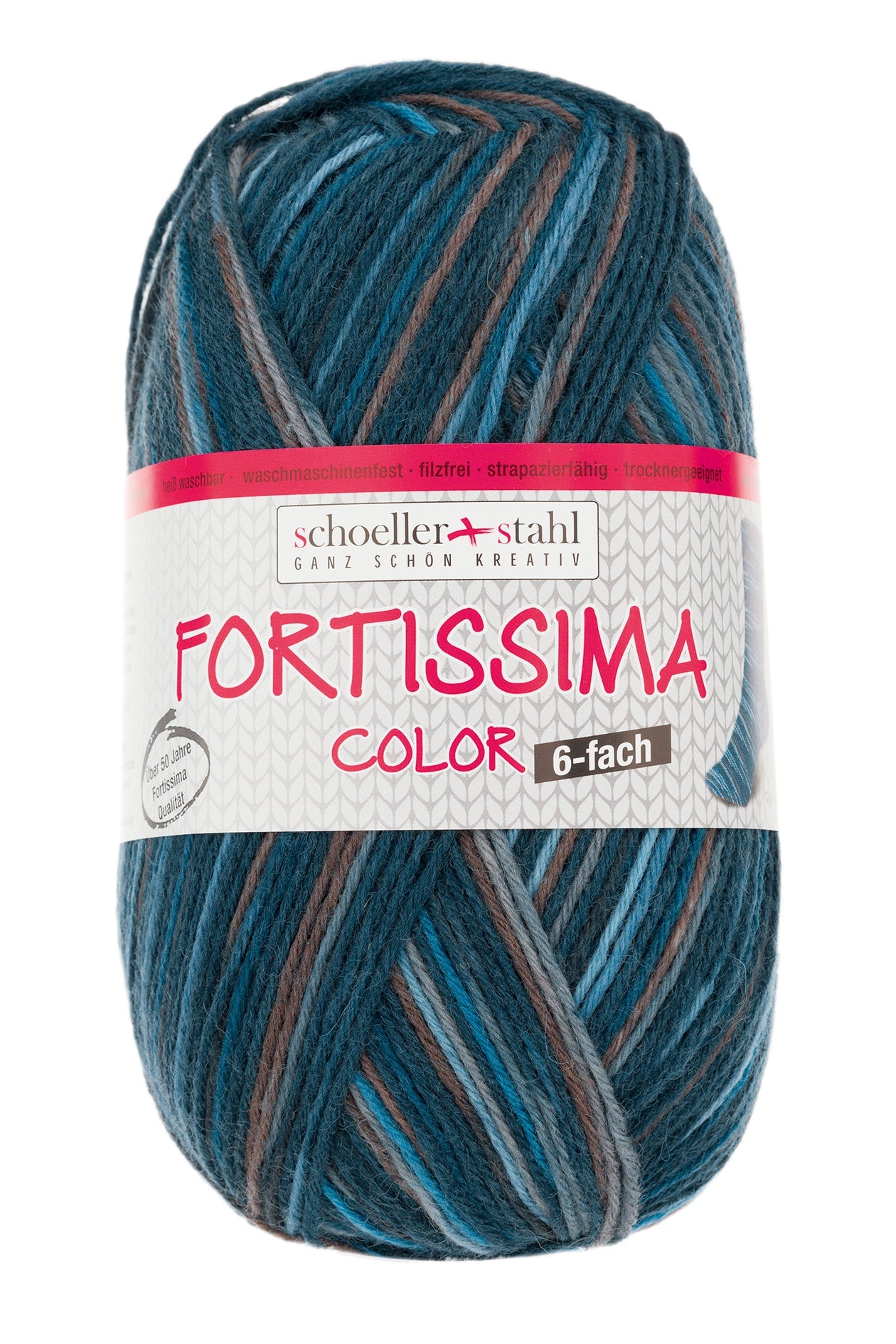 Fortissima 6 - fach bunte Sockenwolle 150g | Farbe 164 - TIEFSEE - Handarbeiten - 1