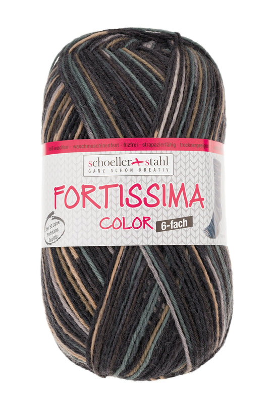 Fortissima 6 - fach bunte Sockenwolle 150g | Farbe 166 - RODEO - Handarbeiten - 1