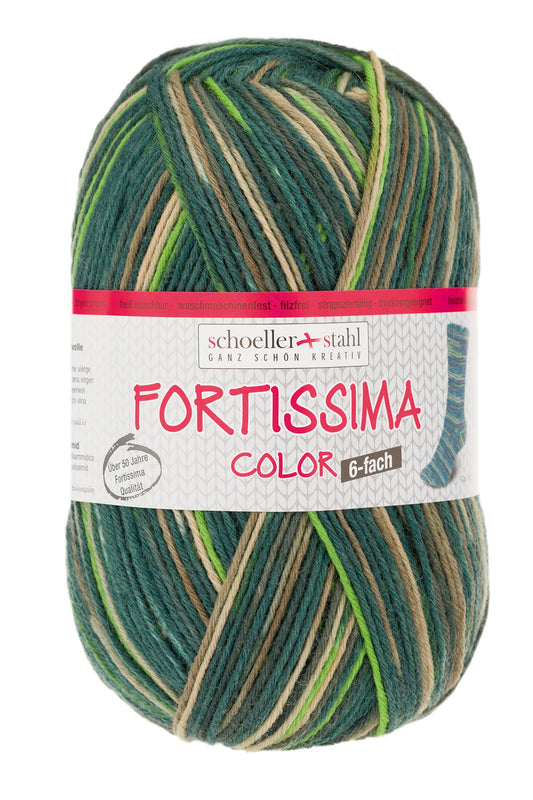 Fortissima 6 - fach bunte Sockenwolle 150g | Farbe 167 - DSCHUNGEL - Handarbeiten - 1