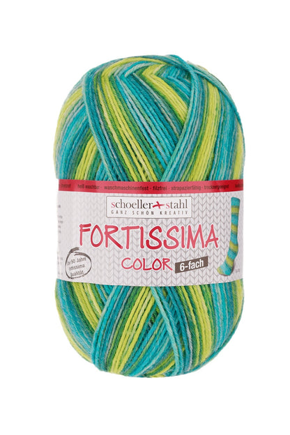Fortissima 6 - fach bunte Sockenwolle 150g | Farbe 200 - LIBELLE - Handarbeiten - 1