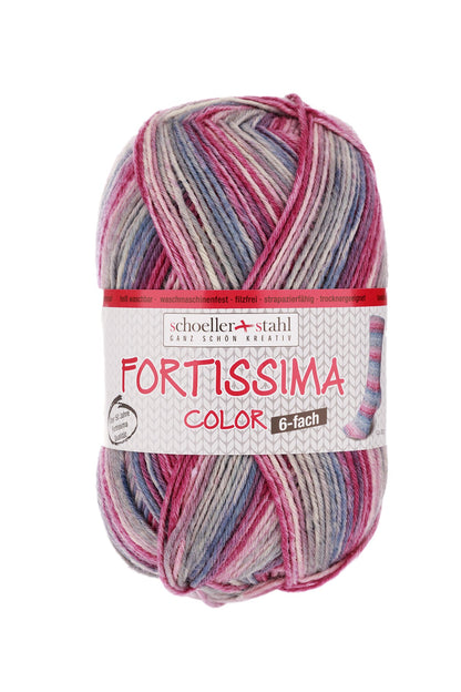 Fortissima 6 - fach bunte Sockenwolle 150g | Farbe 202 - ERIKA - Handarbeiten - 1