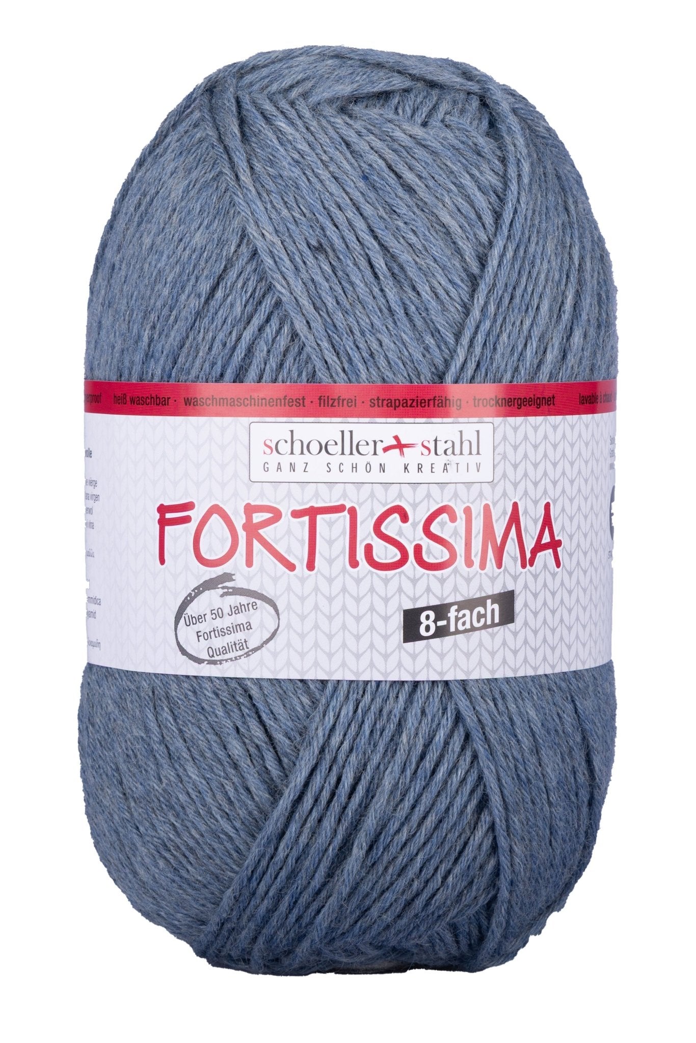 Fortissima 8 - fach Sockenwolle 150g | Farbe 8033 - JEANS - Handarbeiten - 1