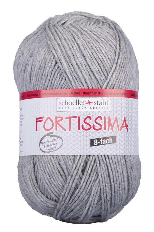 Fortissima 8 - fach Sockenwolle 150g | Farbe 8055 - GRAU - MELIERT - Handarbeiten - 1