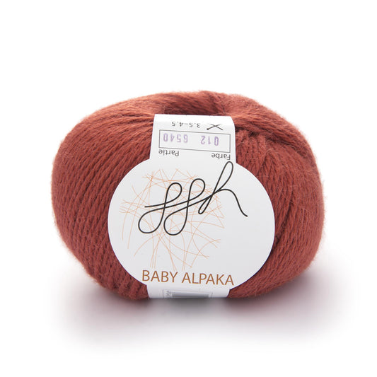 ggh Baby Alpaka Farbe | 100% Baby Alpaka Wolle | 100m/50g | 012 - Gebranntes Rostrot