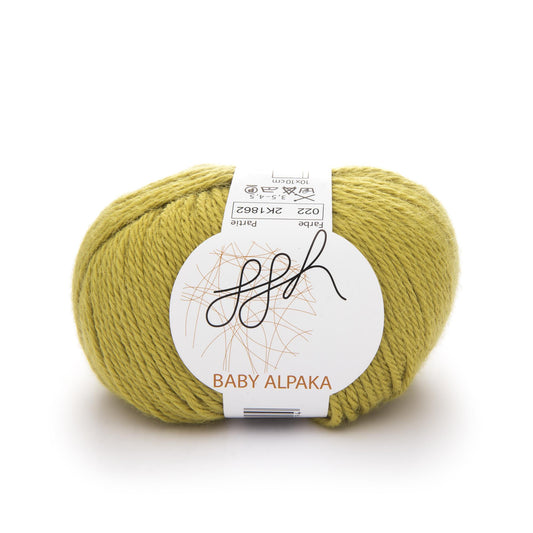 ggh Baby Alpaka Farbe | 100% Baby Alpaka Wolle | 100m/50g | 022 - Leuchtend Senf