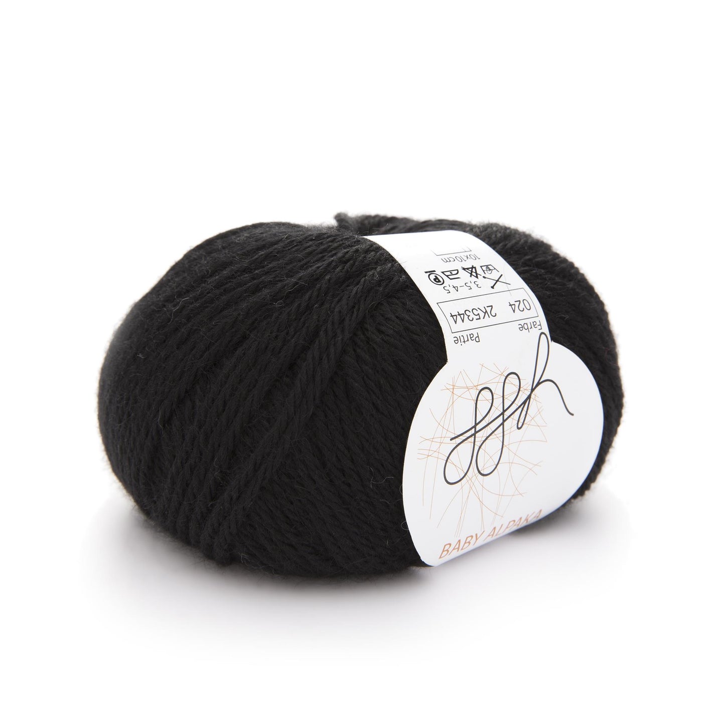 ggh couleur bébé alpaga | 100% laine de bébé alpaga | 100 m/50 g | 024 - Noir