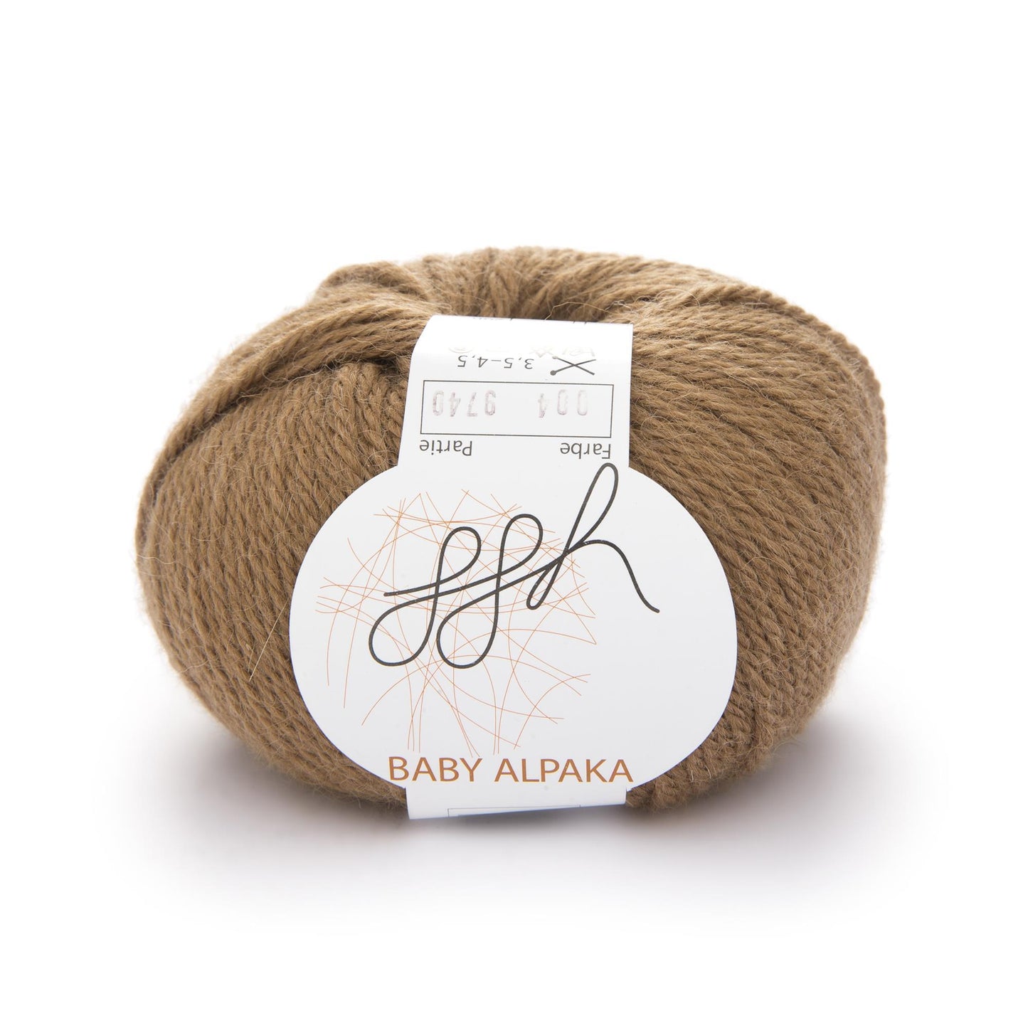 ggh Bébé Alpaga naturel | 100% laine de bébé alpaga | 100 m/50 g | 004 - Brun tabac