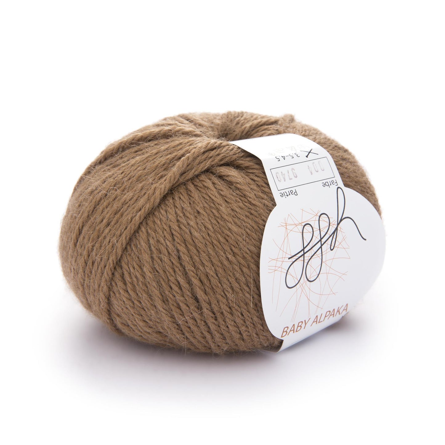 ggh Bébé Alpaga naturel | 100% laine de bébé alpaga | 100 m/50 g | 004 - Brun tabac