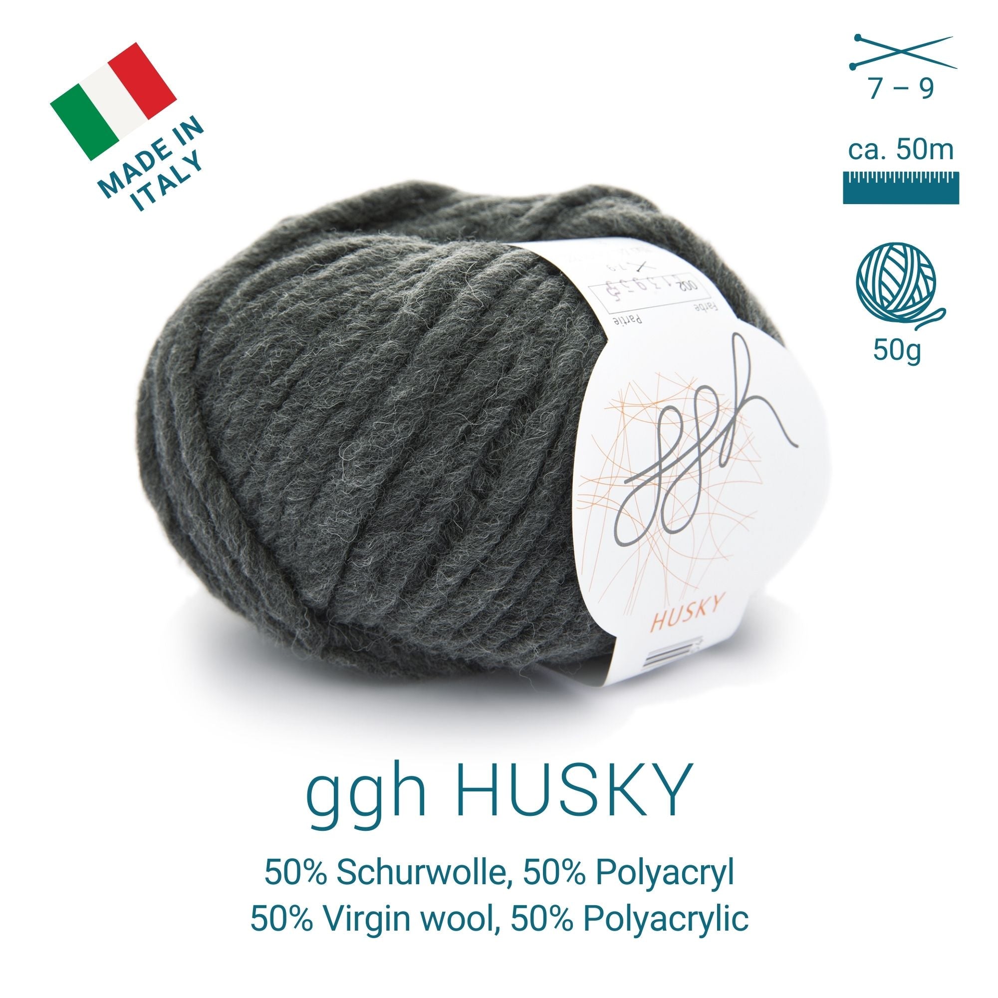 ggh Husky Box | 300g Set (6x50g) – 002 – Anthrazit - Handarbeiten - 2
