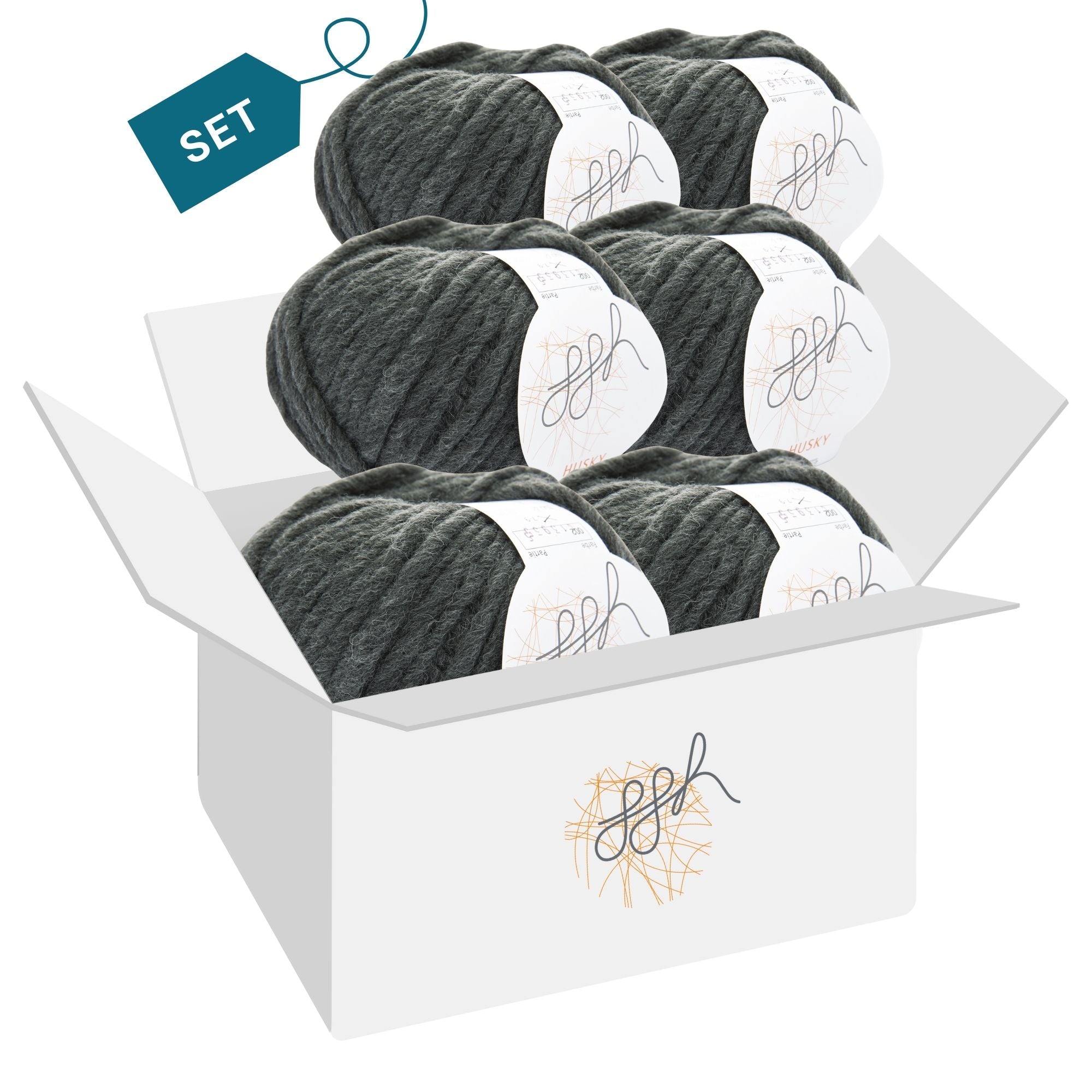 ggh Husky Box | 300g Set (6x50g) – 002 – Anthrazit - Handarbeiten - 4