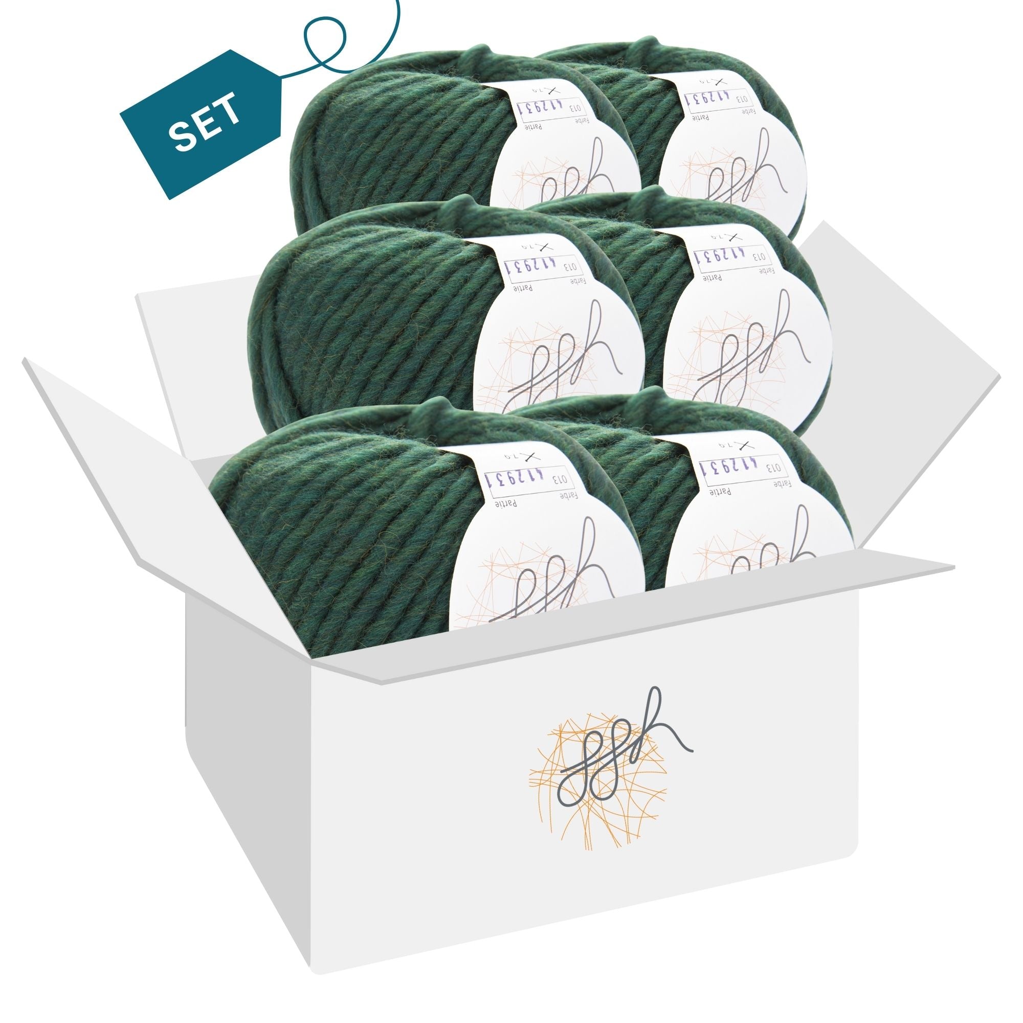 ggh Husky Box | 300g Set (6x50g) – 013 – Nordseegrün - Handarbeiten - 4