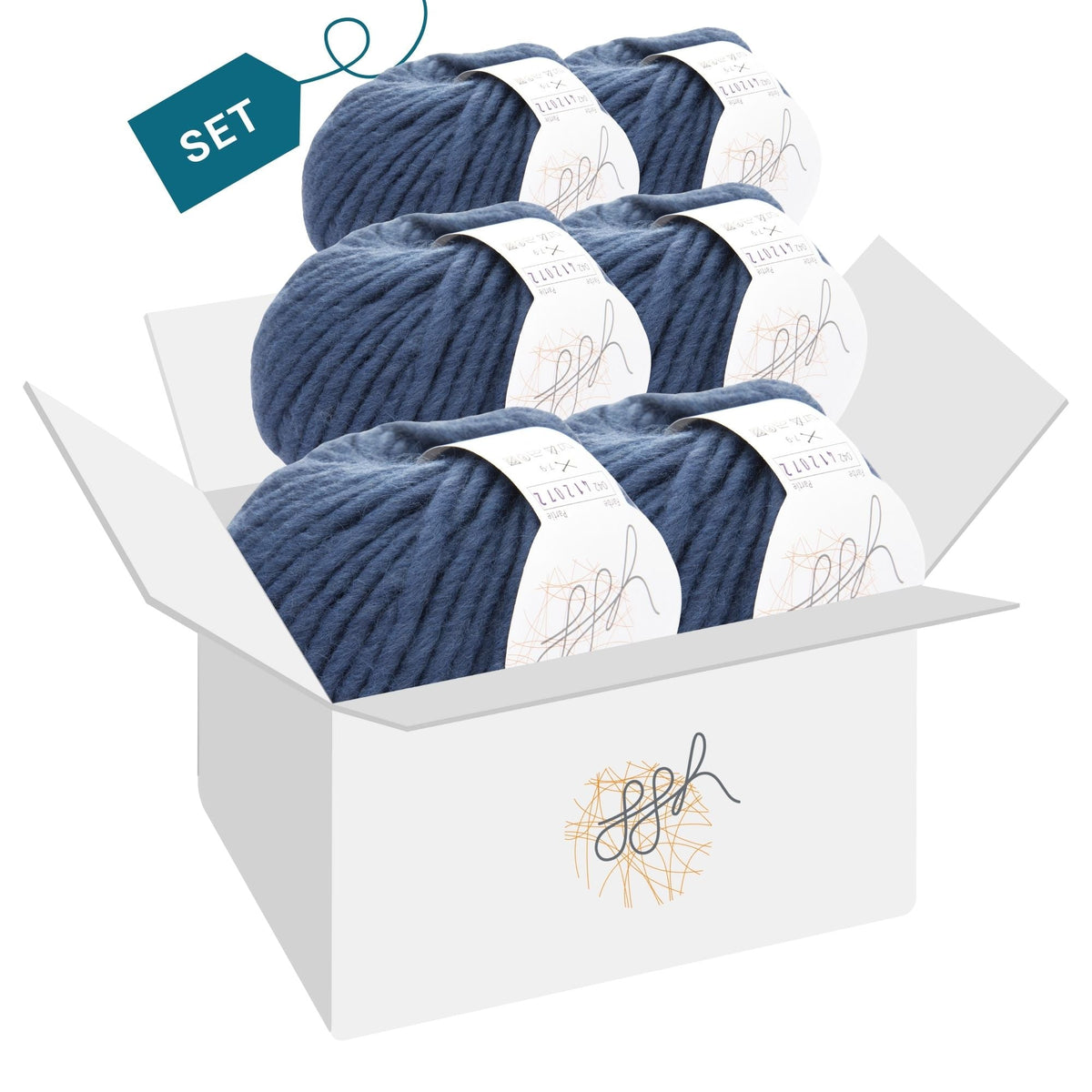 ggh Husky Box | 300g Set (6x50g) – 042 – Ozeanblau - Handarbeiten - 4