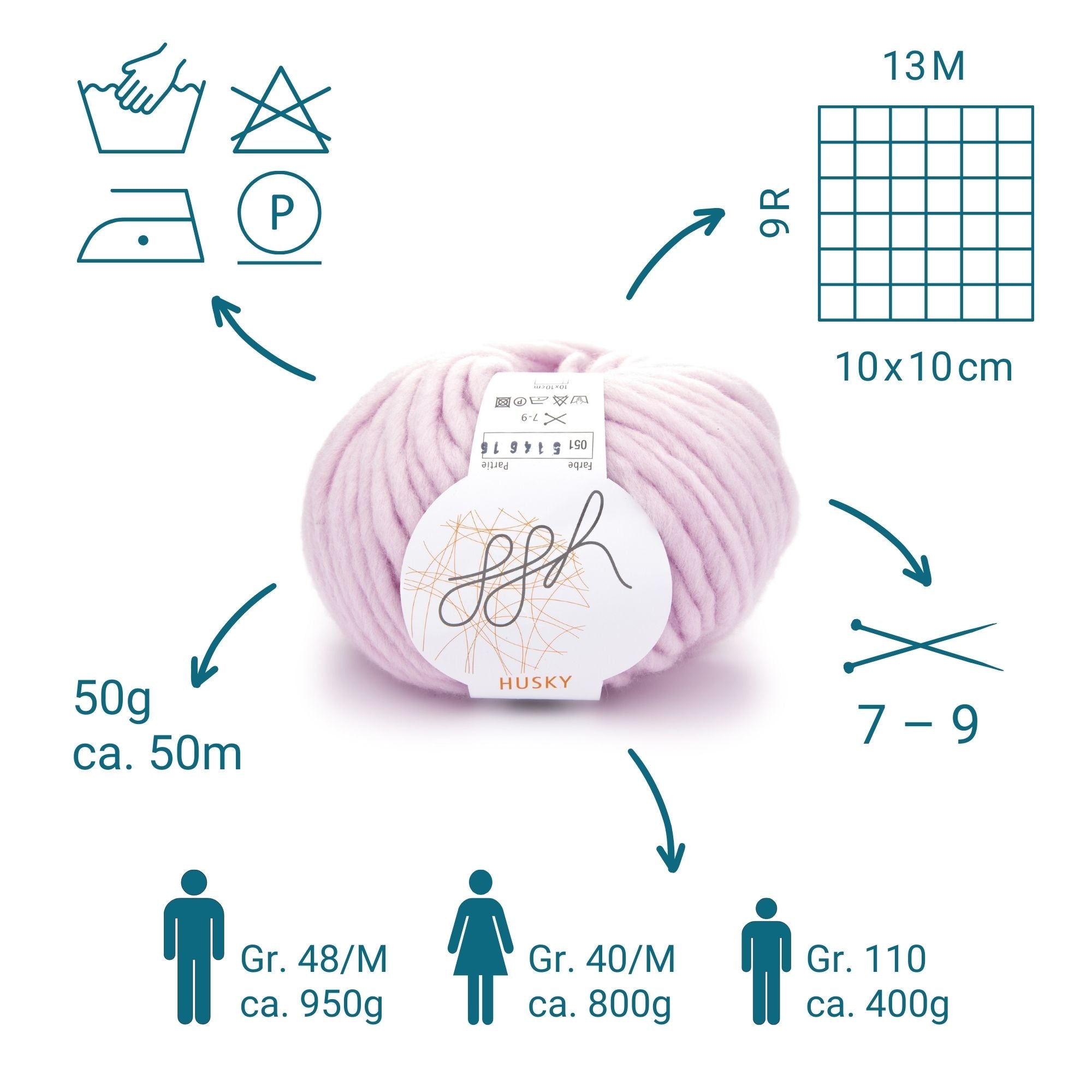 ggh Husky Box | 300g Set (6x50g) – 051 – Rosa - Handarbeiten - 3