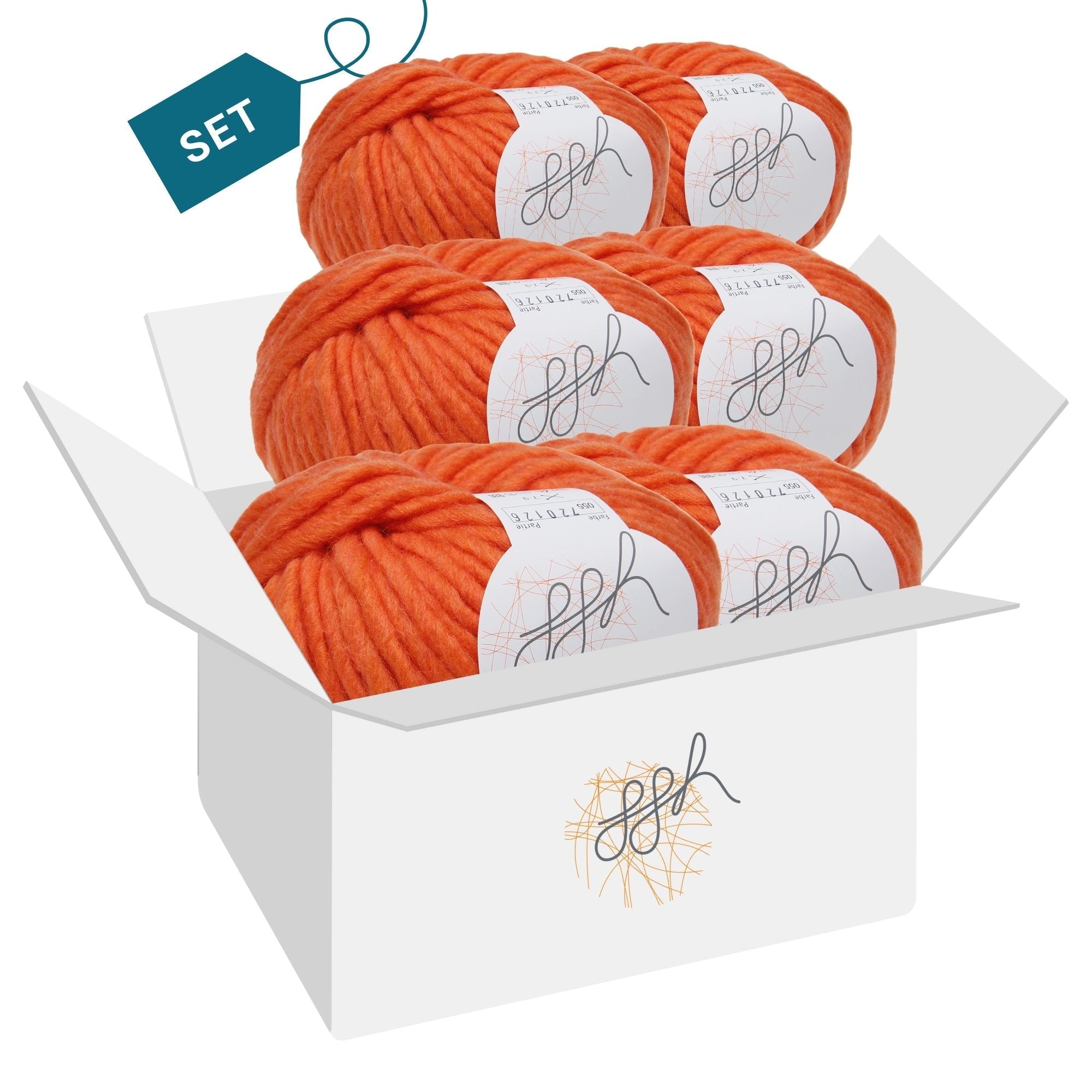 ggh Husky Box | 300g Set (6x50g) – 055 – Korallorange - Handarbeiten - 4