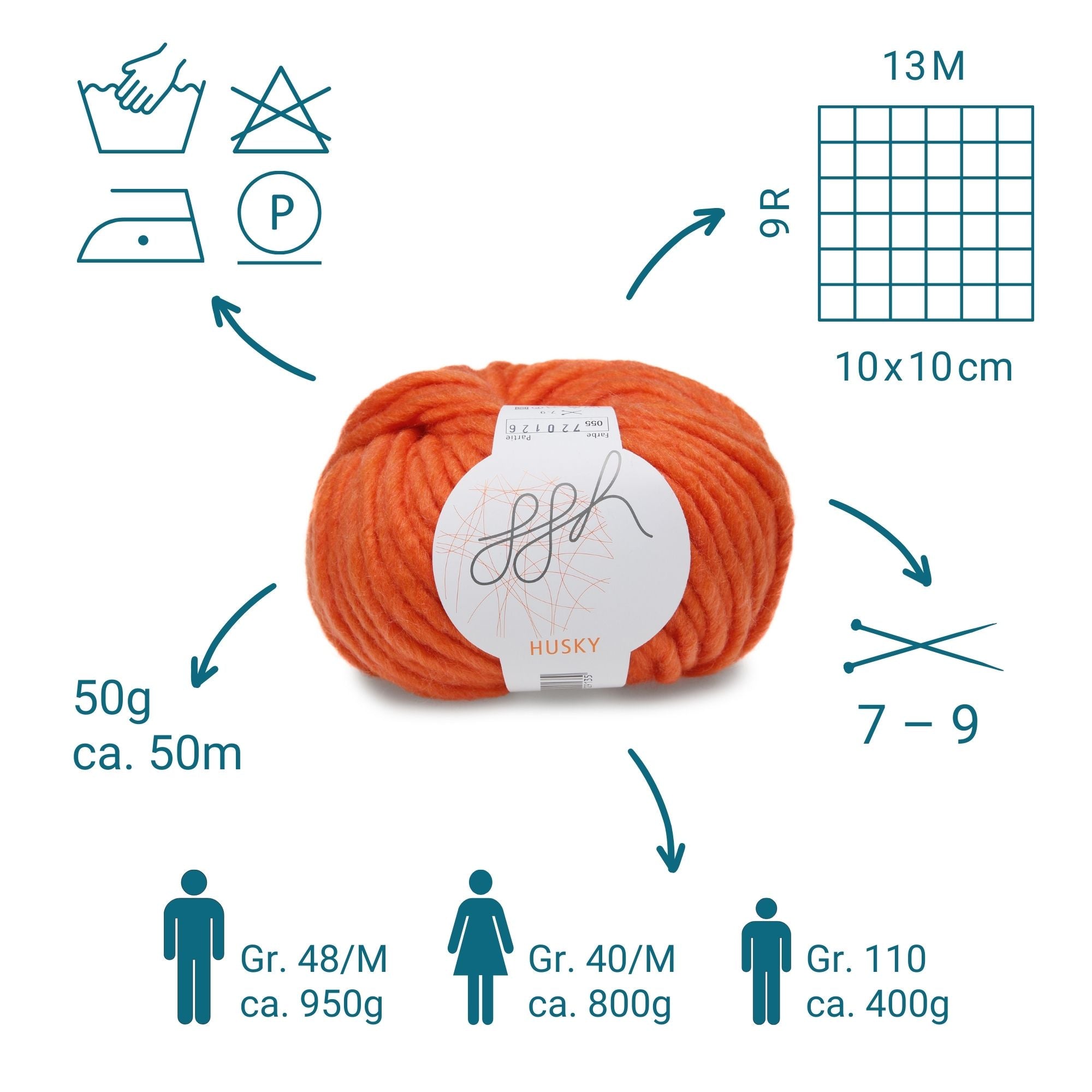 ggh Husky Box | 300g Set (6x50g) – 055 – Korallorange - Handarbeiten - 3