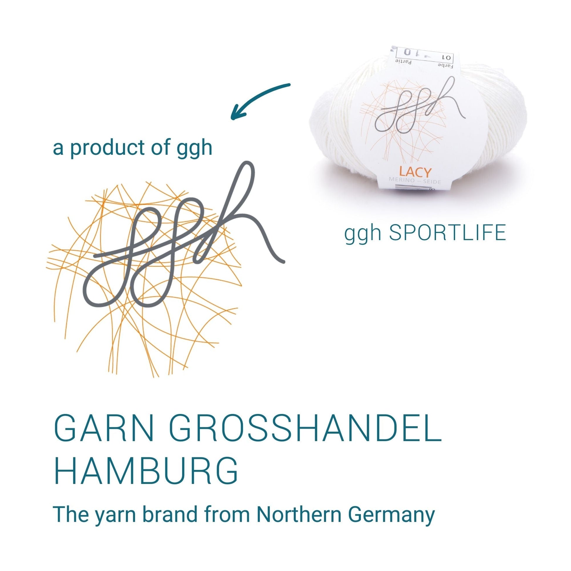 ggh Lacy | Merinowolle mit Seide | 25g - 170m | 001 - Wollweiß - Strickwolle - Handarbeiten - 5