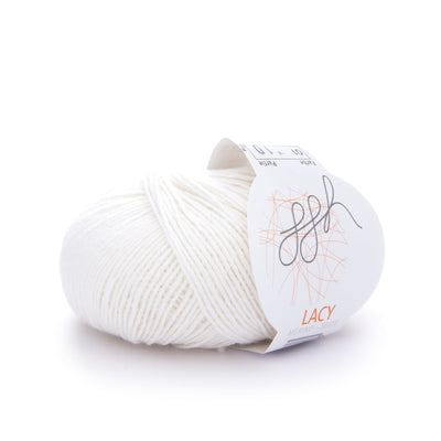 ggh Lacy | Merinowolle mit Seide | 25g - 170m | 001 - Wollweiß - Strickwolle - Handarbeiten - 1