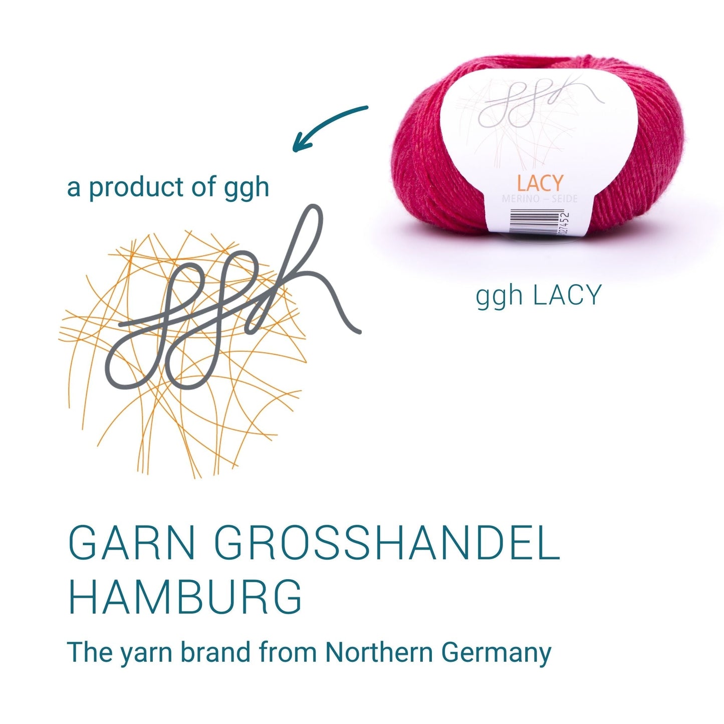 GGH Lacy | Merinowolle mit Seide | 25g - 170m | 017 - Korallenrot - Merinowolle - Handarbeiten - 5
