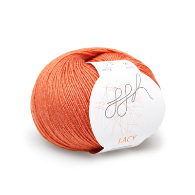 GGH Lacy | Merinowolle mit Seide | 25g - 170m | 026 - Herbstorange - Strickwolle - Handarbeiten - 5