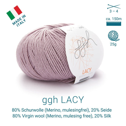 ggh Lacy | Set mit 4 x 25g (insg. 100g) - 002 - Rosa - Strickwolle - Handarbeiten - 2