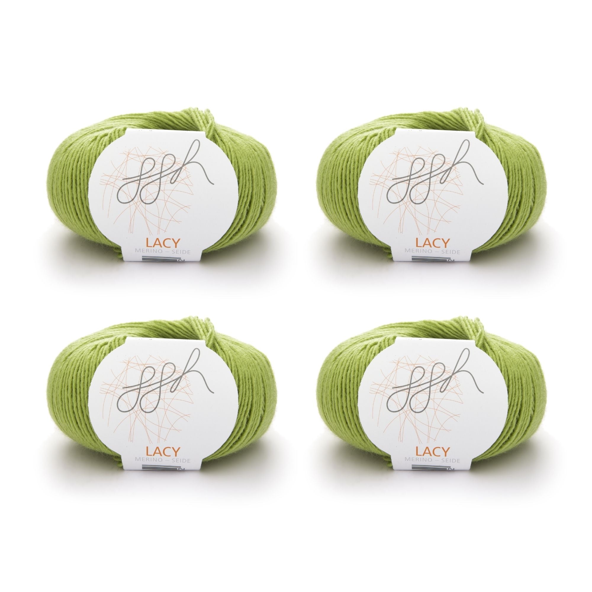 ggh Lacy | | Set mit 4 x 25g (insg. 100g) - 006 - Apfelgrün – Handarbeiten