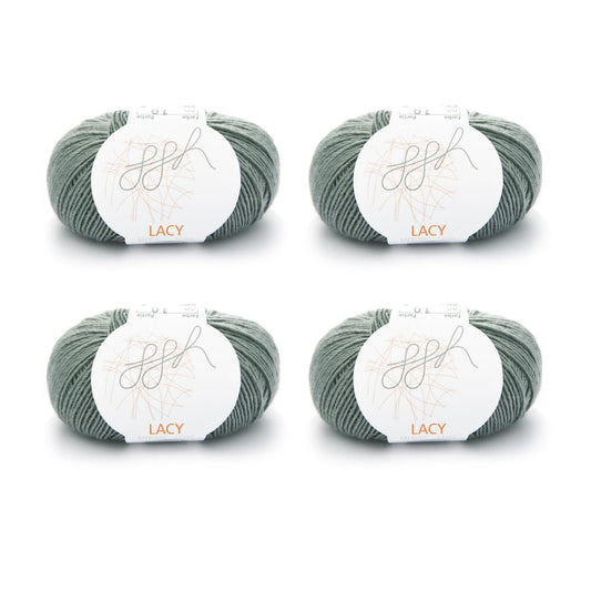 ggh Lacy | Set mit 4 x 25g (insg. 100g) - 009 - Grüngrau - Strickwolle - Handarbeiten - 1