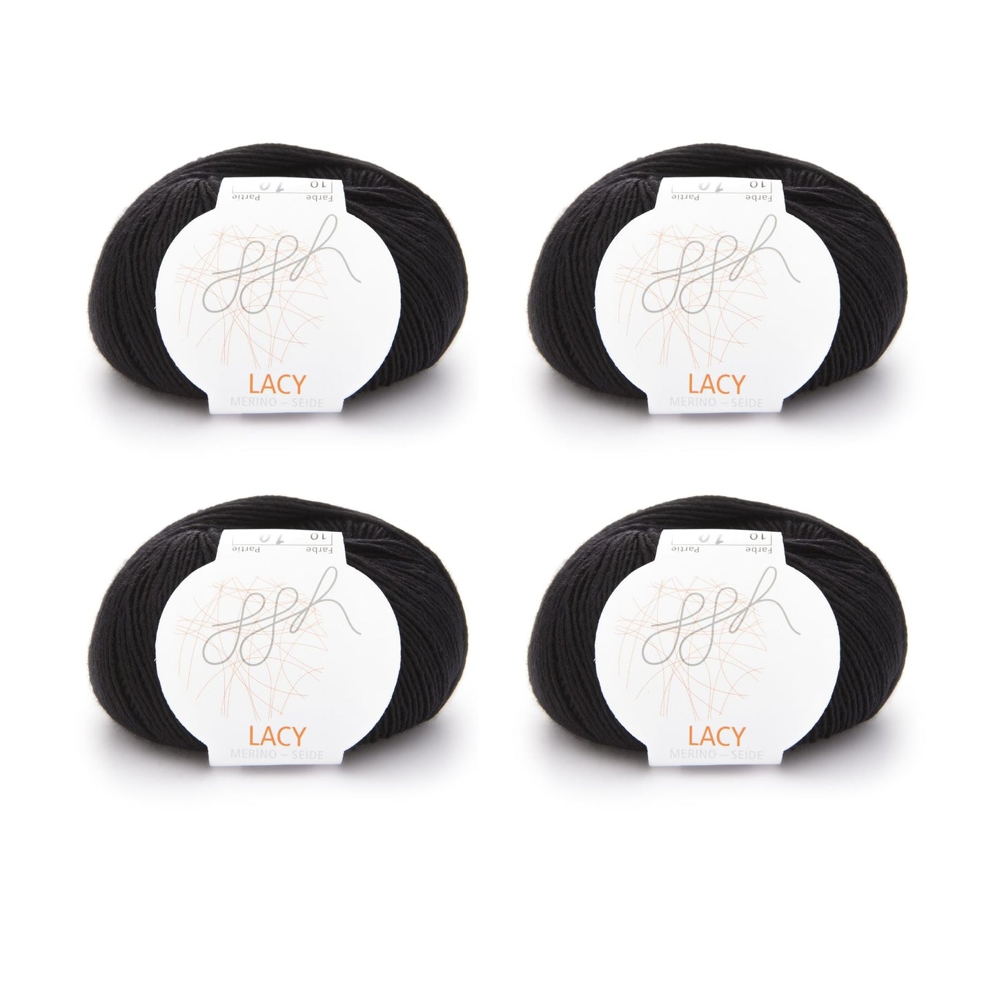 ggh Lacy | Set mit 4 x 25g (insg. 100g) - 010 - Schwarz - Strickwolle - Handarbeiten - 1